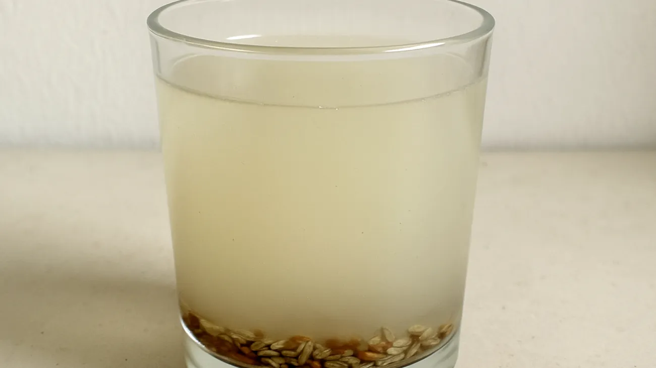 Kefir-Wasser mit fermentierten Leinsamen und Fenchelsamen"